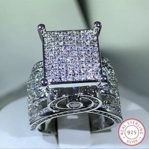 New 925 sterling silver white zircon diamond ring